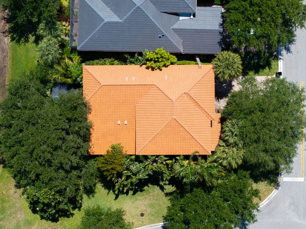 tile roofing aerial view