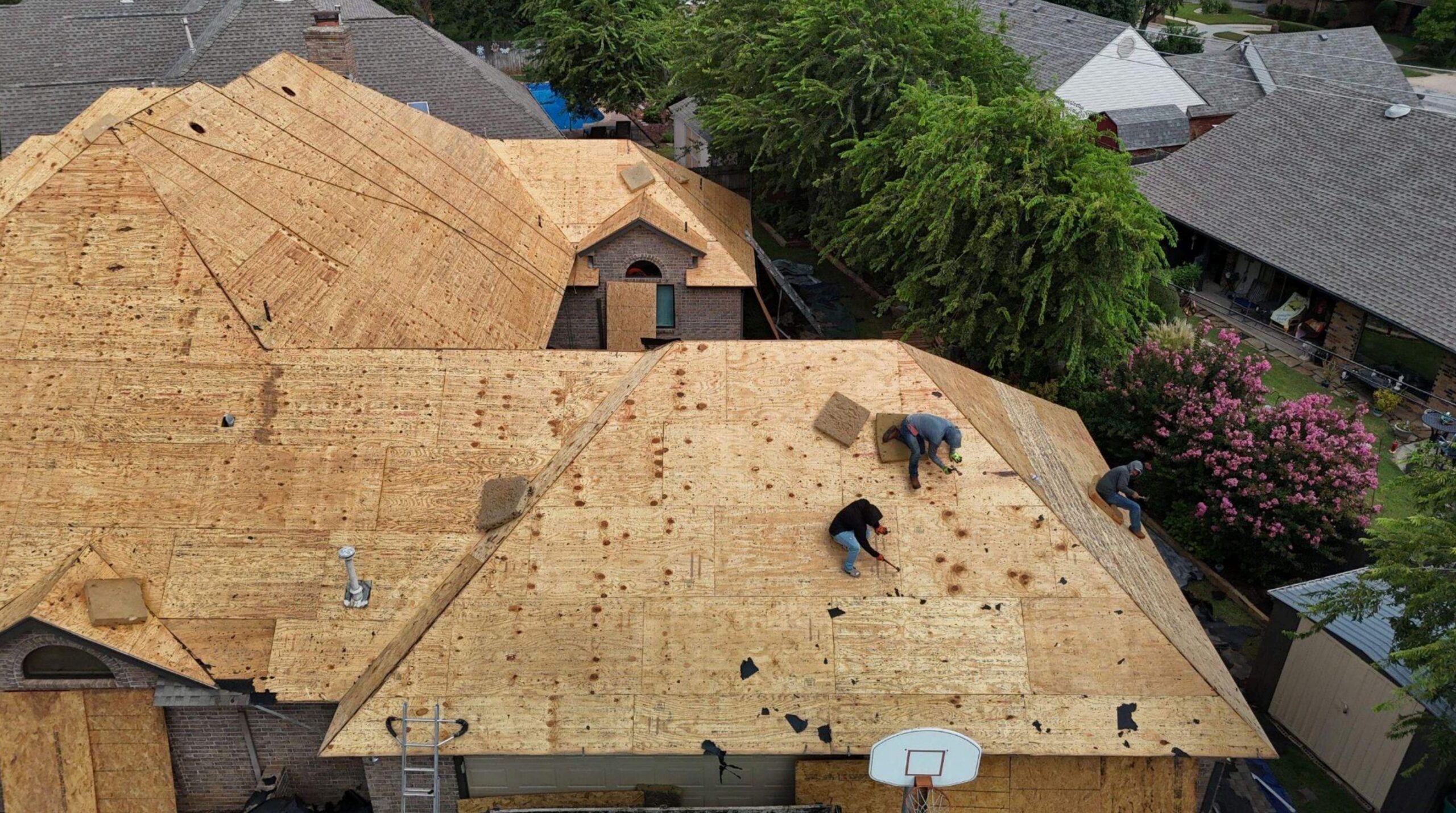 Roof tear-off and deck inspection